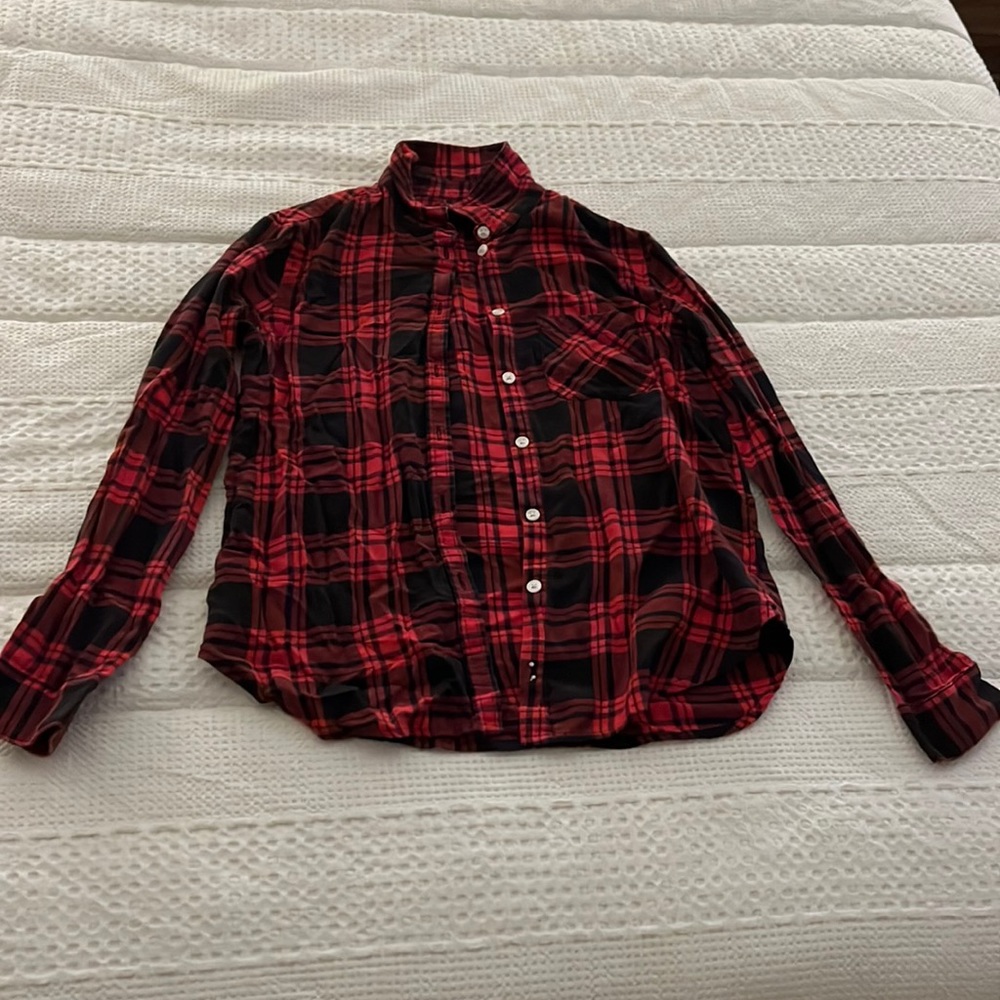 Black and Red Plaid American Eagle Flannel